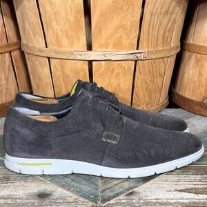 Clarks Denner Motion Plain Toe Gray Suede Comfort Oxford Sneakers Mens Size 12